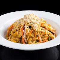 Stir Fried Pad Thai · Mixed vegetables stir-fried in scrambled eggs and noodles, seasoned with house sauce and top...