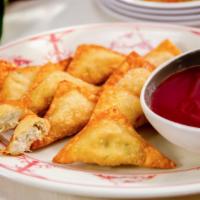 Crab Rangoon  · Cream cheese, crab meat, carrot and cabbage. Sauce on the side