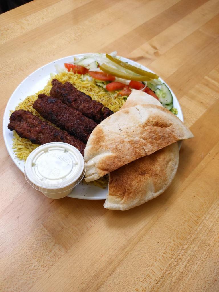 Ground Beef Kabob · Cooked on a skewer.