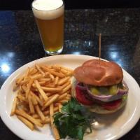 Original Burger · 1/2 lb. 100% black Angus beef and chargrilled. Iceburg lettuce, roma tomato, onion, and pick...