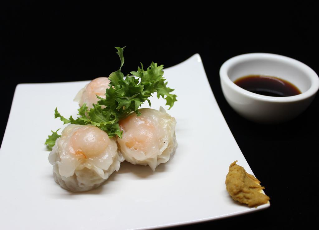 Ebi Shumai · Steamed shrimp dumplings. 4 pieces.