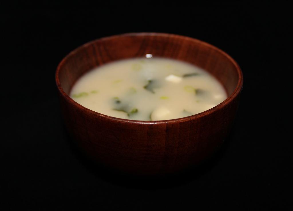 Miso Soup · Mixed miso soup in fish broth soup with tofu, seaweed and scallion. 