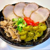 8. Kyoto Ramen · Shoyu soup base, normal wavy noodles, Chashu pork or tofu, green onion, ginger, Jalapeno, sh...