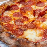 Hobbs Pepperoni Pizza · Fresh mozzarella, tomato sauce, Parmesan.