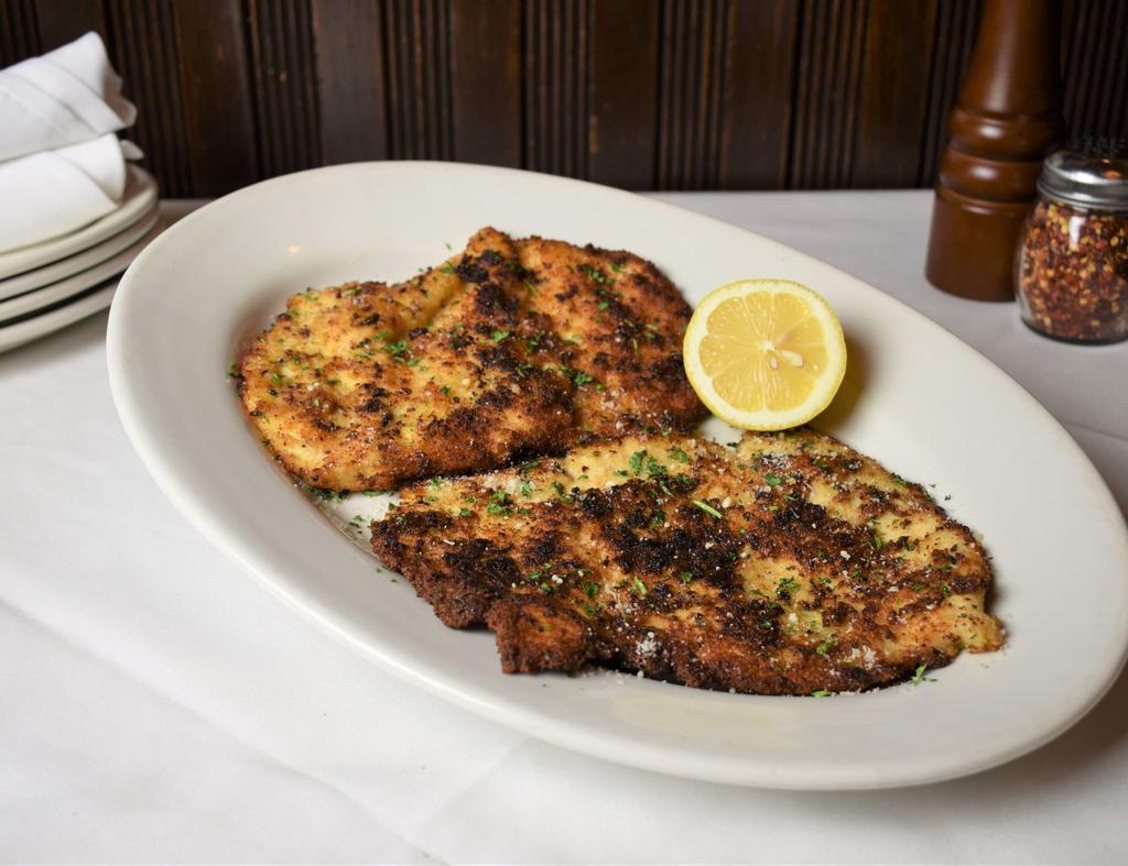 Veal Cutlet · Breaded Thin Pounded Veal - Pan-Fried to a Crispy Golden Brown