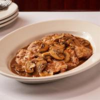 Veal Scaloppine Marsala · Thin Sliced Veal Scaloppine Sautéed w/ Fresh Sliced Mushrooms Simmered in a Deep Rich Veal S...