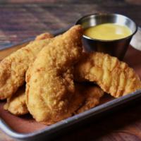 Crispy Chicken Tenders · Served w/ Honey Mustard