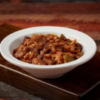 Hickory Baked Beans · Pinto beans smoked for 2 hours in our smokers with beef brisket, bacon, brown sugar and mola...