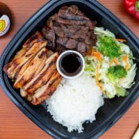 Teriyaki Combo · Your choice of 2 entrees. Served with rice and steamed vegetables. 