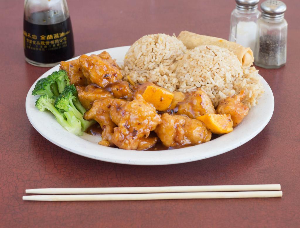 L10. Orange Chicken Combo · Hot and spicy.
