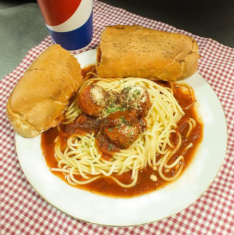 Spaghetti with Meatballs · Spaghetti with Fresh Marinara Sauce and Meatballs. Served with 6