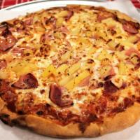 Hawaiian Delight Pizza · Canadian Bacon, Pineapple and Extra Cheese.