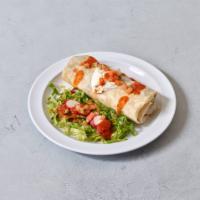 Burritos · Large flour tortilla stuffed with rice and beans and your choice of filling. Served with pic...