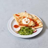 QUESADILLA · Large flour tortilla filled with cheese, grilled and served with pico de gallo, lettuce and ...