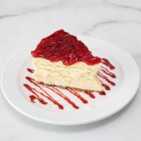 NY Cheesecake, slice · Classic New York Cheesecake with five different toppings to choose from: imported strawberry...