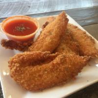 House-Made Chicken Tenders · Our chicken tenders are breaded and created from scratch using no hormone added chicken with...