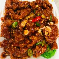 Hunan Beef · Crispy beef glazed in a spicy Hunan sauce.  Hot and spicy.
