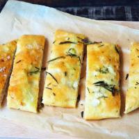 Focaccia · White focaccia snack with rosemary and EVOO (cold pressed extra virgin olive oil). Vegan.
