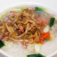 639.榨菜肉絲米粉   Preserved Vegetables Rice Noodle Soup · 