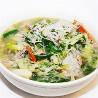 641. 雪菜肉絲米粉  Salty Vegetables Rice Noodle Soup · 