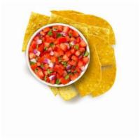 Chips + Salsa · Corn tortilla chips with our fresh tomato salsa