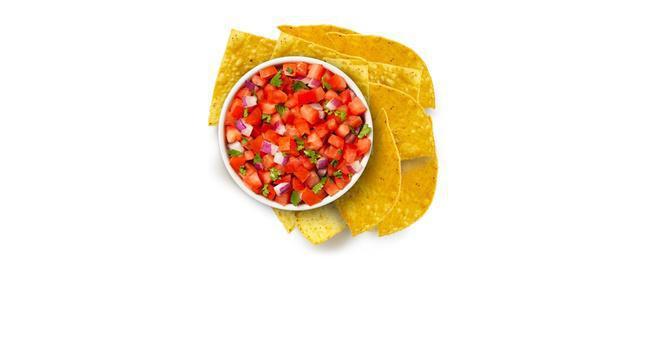 Chips + Salsa · Corn tortilla chips with our fresh tomato salsa