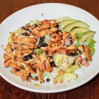 Ranchero Avocado Salad · Mixed lettuce with Cotija cheese, tomatoes, chopped avocado, black beans and Ranch dressing ...