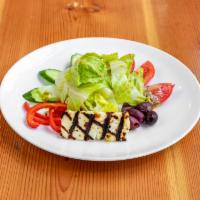 Light House Salad · Organic romaine hearts, tomatoes, cucum- bers, red onions, bell pepper, olives, grilled hall...