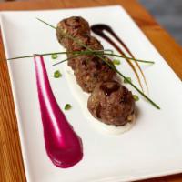 Shadmoor Meatballs · Fine lamb and beef mixed, fresh herbs, spices, tomato sauce, mozzarella