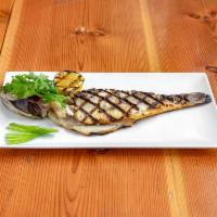 Grilled Branzino · Sweet white fish, choice of side,
Freshly caught (deboned unless otherwise instructed, pleas...