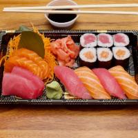 Tuna & Salmon Combo · 6 Sashimi / 4 Nigiri / Tuna Roll (3 pcs) & Salmon Roll (3 pcs)