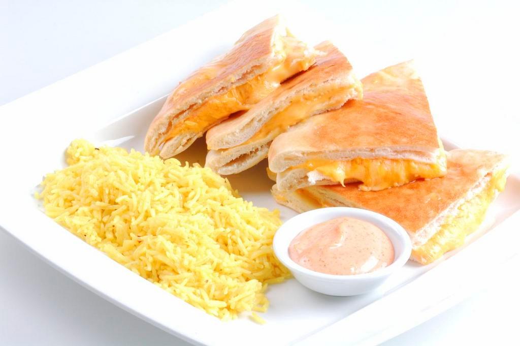 Kids Grilled Cheese · Includes rice or fries.