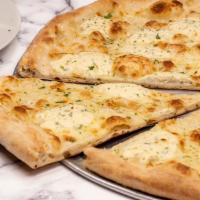 White Pizza Combo · **Includes your choice of 12 garlic knots, a garden salad or 12 zeppole. 
20'' pie (8 slices...