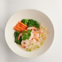 Noodle Soup · Thin rice noodle with Chinese broccoli, broccoli, carrot, bean sprouts, in veggie broth. Veg...