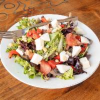Rustica Salad · Organic mixed greens, arugula, tomatoes, roasted red peppers, portobello mushrooms, pine nut...