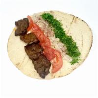 Beef Shish Kabob Wrap · Served with parsley, onion, tomato and sumac.