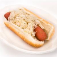 Frankfurter · Add sauerkraut, fried onions, or relish and mustard with no charge. Add a side for an additi...