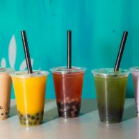 Black Bubble Tea · Fruit tea with tapioca pearls. Served in flavor of choice.