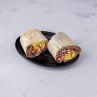 Burrito Ranchero · Flour tortilla with rice, beans, lettuce, Pico de gallo, sweet corn, cheese, sour cream, and...