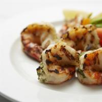 Grilled Prawns · Grilled jumbo shrimps with special seasonings and served with drawn butter.