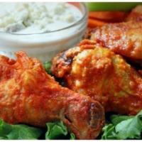 Hot Buffalo Wings · 10 wings served with celery sticks and ranch dressing.