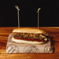 Village Hot Dog · Kobe beef, grass-fed and nitrate free.