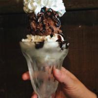 Funday Sundae · Made with organic vanilla and chocolate ice creams.