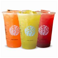 Jeweled Lemonades · Our all-natural Jeweled Lemonades come in three refreshingly delicious flavors! 20 oz.