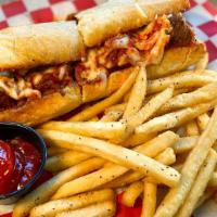 Bronx Baller Sandwich · Meatballs with homemade marinara, topped with melted hand-grated mozzarella and Parry's Parm...