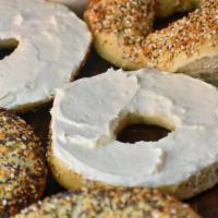 Bagel with Cream Cheese · Choice of a bagel, toasted and topped with choice of cream cheese.