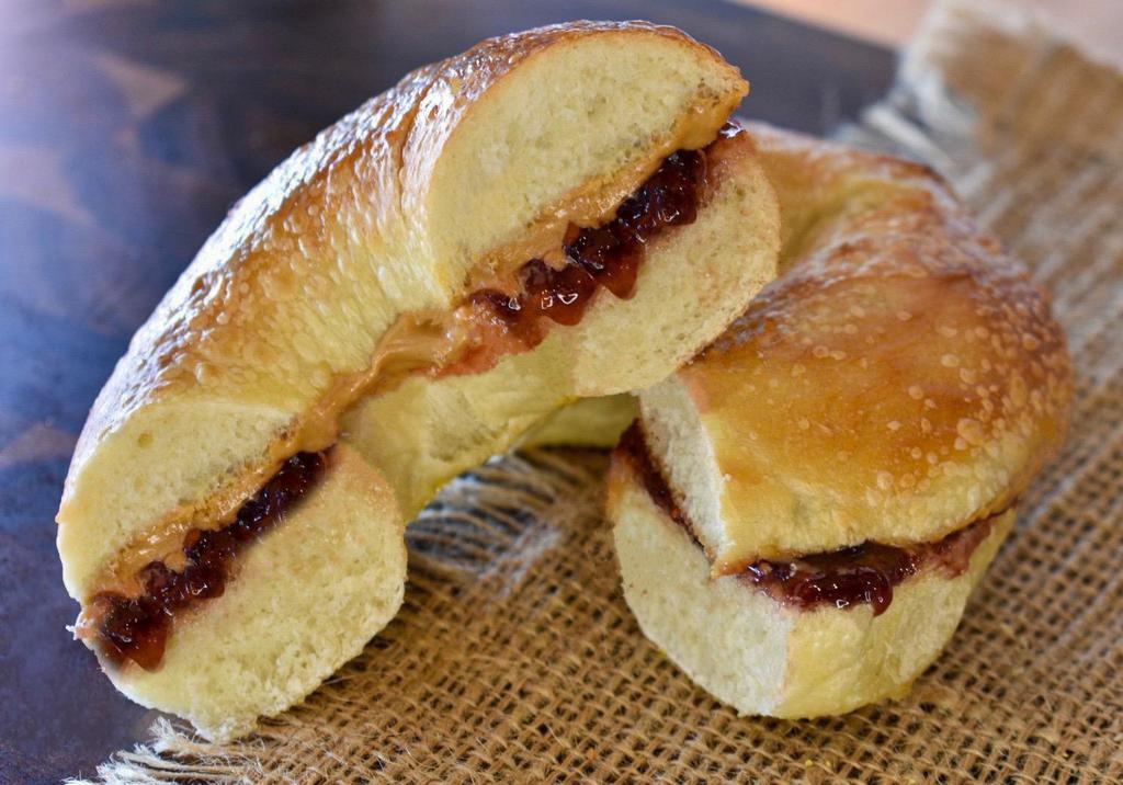 Bagel with Peanut Butter and Jelly · 