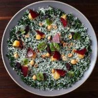 Kale · tuscan kale | beets | grana padano | hazelnuts | apple shrub vinaigrette
