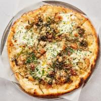 Salsiccia Pizza · italian sausage | burrata | broccolini | garlic confit | chili flake