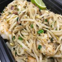 White Pad Thai · East Coast-styled thin rice noodles stir fried with choice of protein, with eggs, bean sprou...